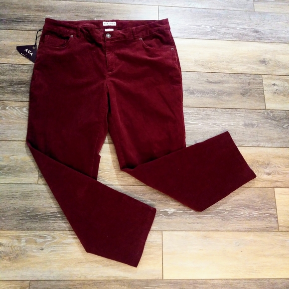 Ava & Viv Pants - Ava & Viv wine red corduroy pants